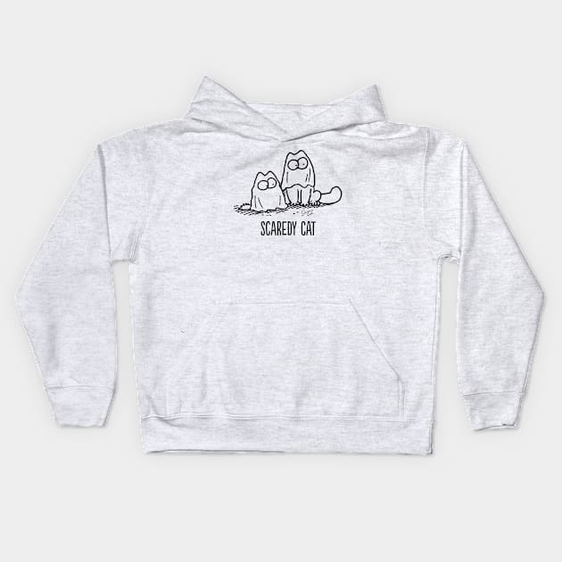 Simon's Cat Scaredy Cat Kids Hoodie by devanpm